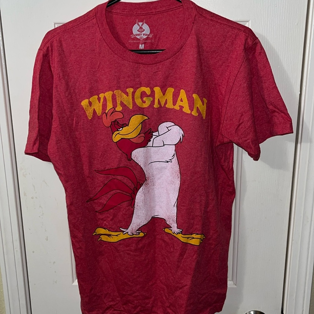 Red Warner Bros Looney Tunes Wingman Shirt (Medium)